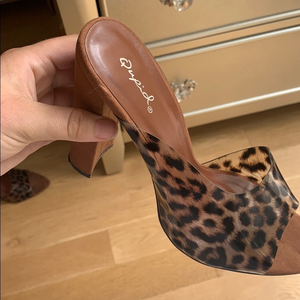 Cheetah Heel with Brown Suede